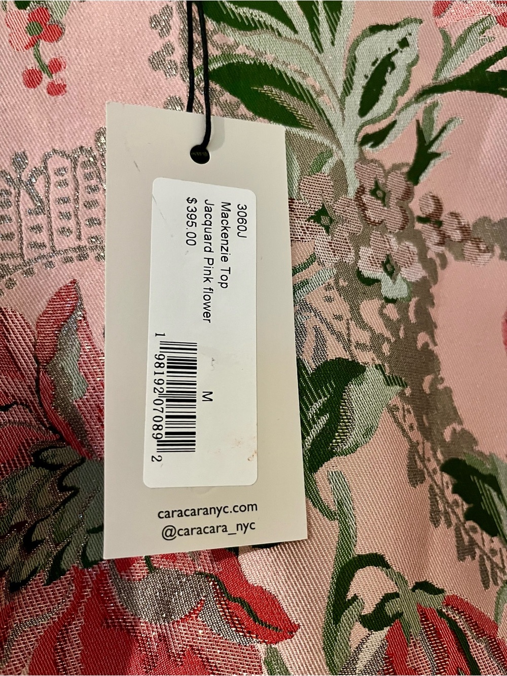 Cara Cara Mackenzie Top Jacquard Pink Flower - Medium NWT - Picture 4 of 7